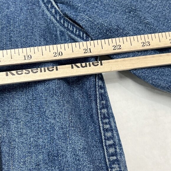 CJ Banks L Denim Shirt Embroidered Cat Kitty‎ Button Down Crazy Cat Lady Casual - Picture 9 of 10